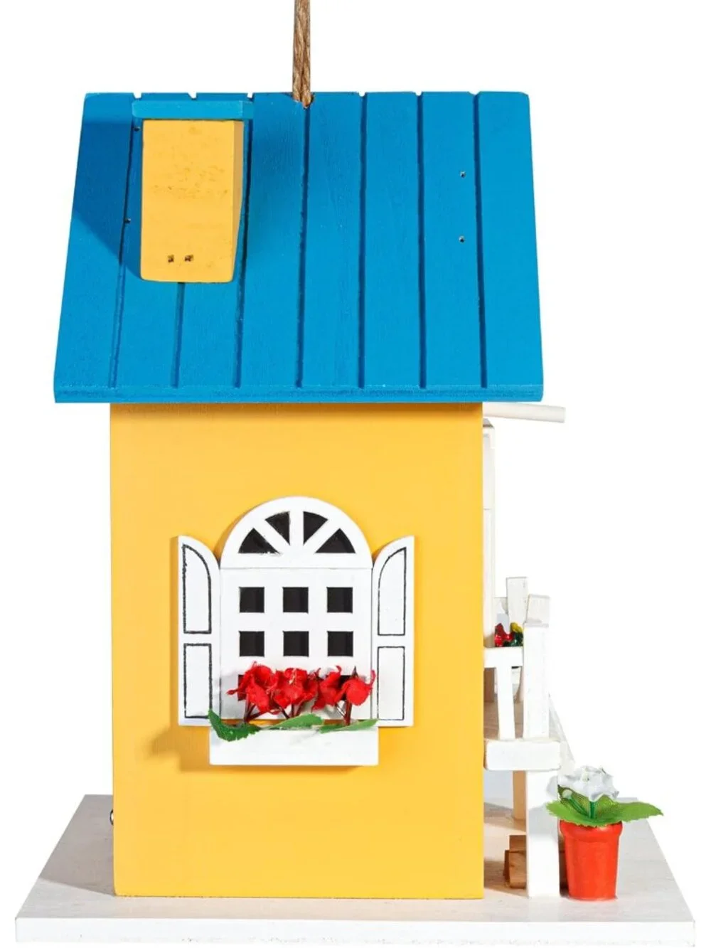 Hanging Colourful Birdhouse Bird Feeder, Wooden Humming Bird Nest, Garden Countr - Picture 4 of 8